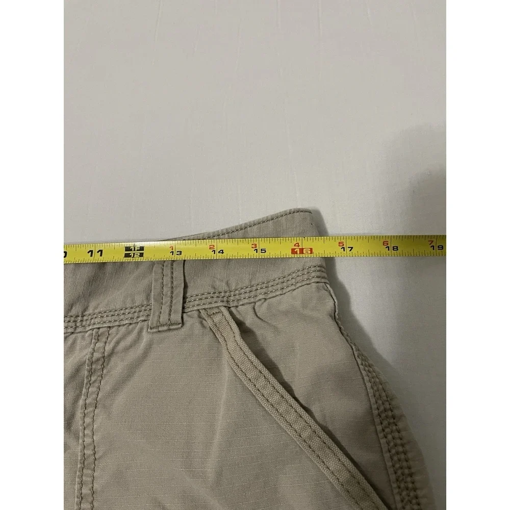 Women's Carhartt Relaxed Fit Roll‎ Up Cargo Short Size 8 Beige